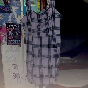 COPY - Y2K plaid purple, white and black dress